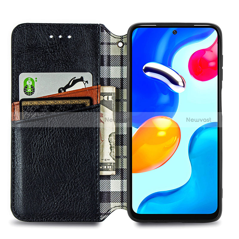 Leather Case Stands Flip Cover Holder S01D for Xiaomi Redmi Note 11 4G (2022)