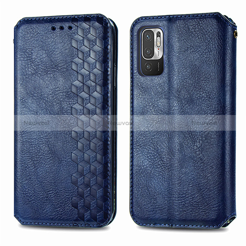 Leather Case Stands Flip Cover Holder S01D for Xiaomi Redmi Note 11 SE 5G Blue