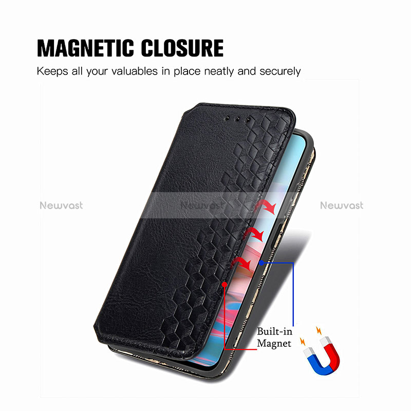 Leather Case Stands Flip Cover Holder S01D for Xiaomi Redmi Note 11 SE India 4G