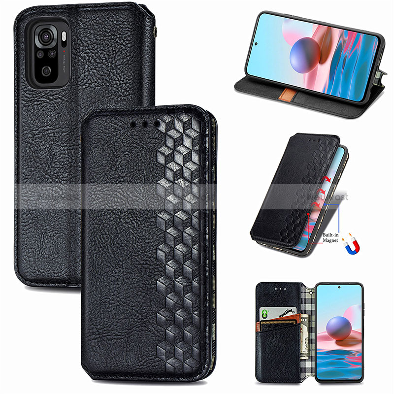 Leather Case Stands Flip Cover Holder S01D for Xiaomi Redmi Note 11 SE India 4G