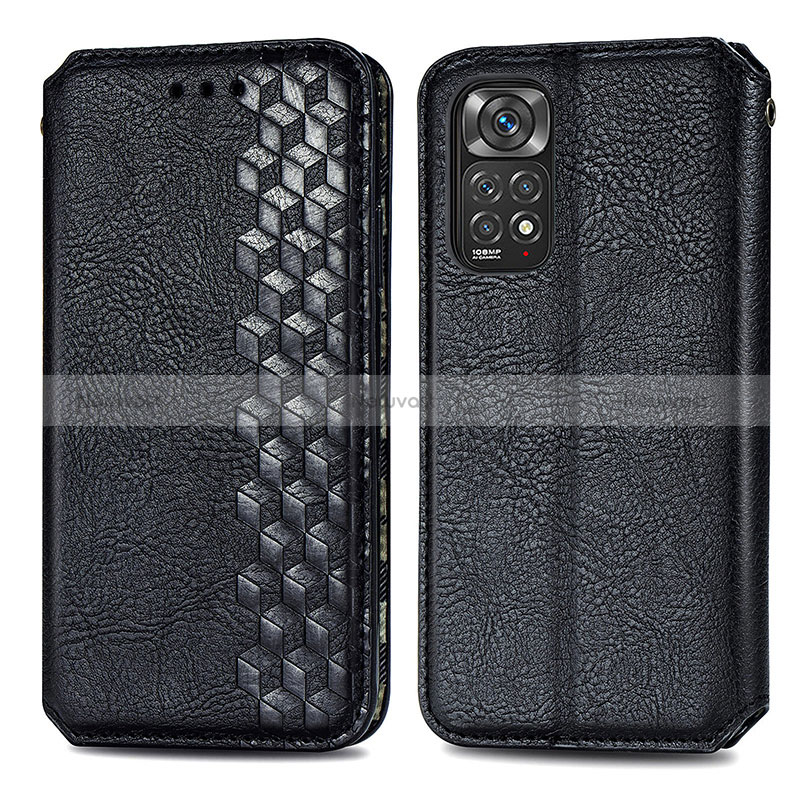 Leather Case Stands Flip Cover Holder S01D for Xiaomi Redmi Note 12 Pro 4G Black