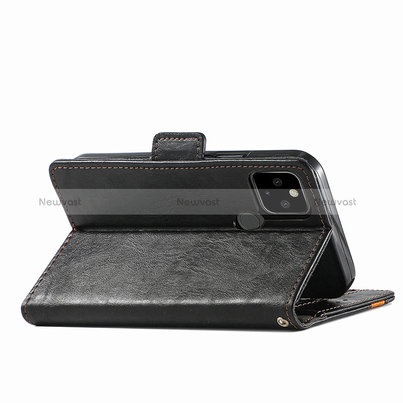 Leather Case Stands Flip Cover Holder S02D for Google Pixel 5a 5G