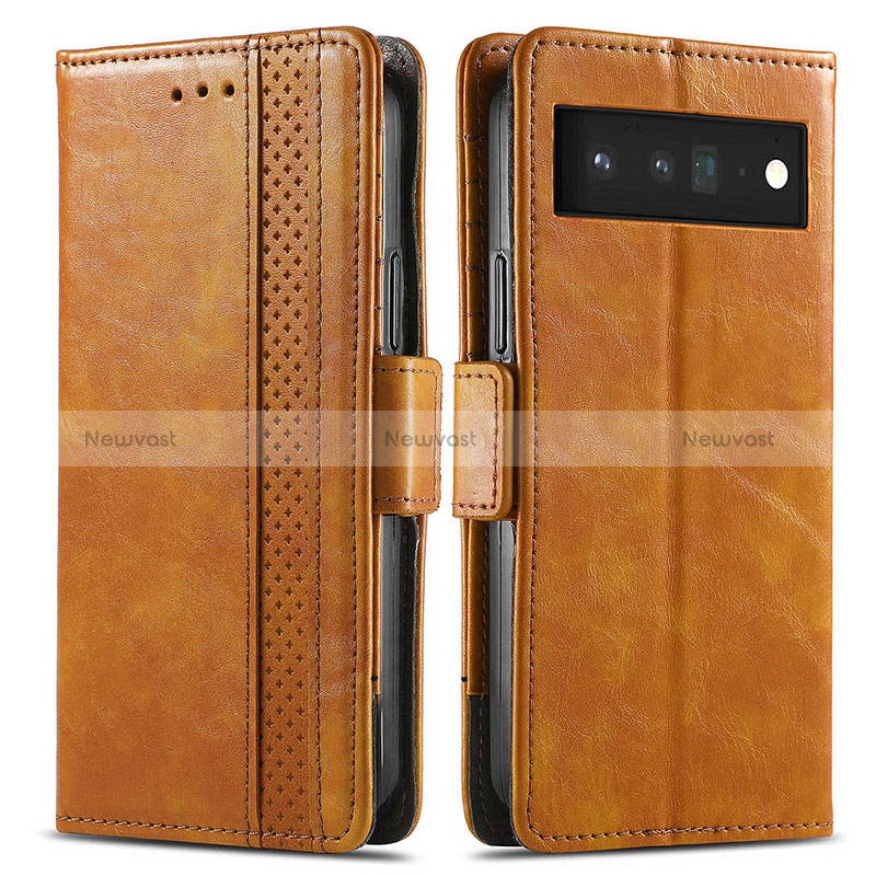 Leather Case Stands Flip Cover Holder S02D for Google Pixel 6 Pro 5G