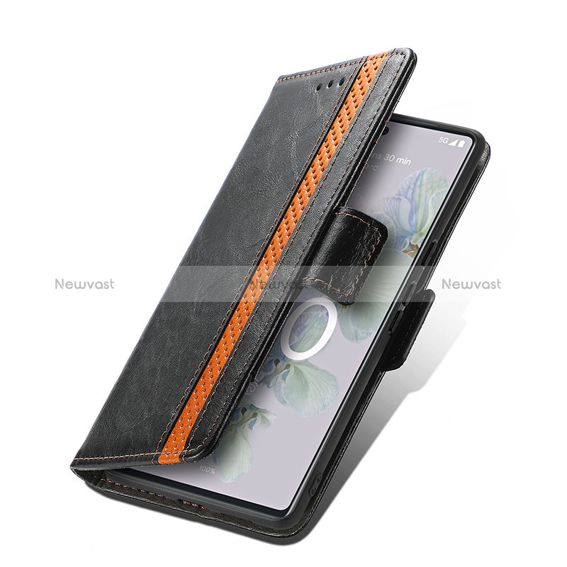 Leather Case Stands Flip Cover Holder S02D for Google Pixel 6a 5G