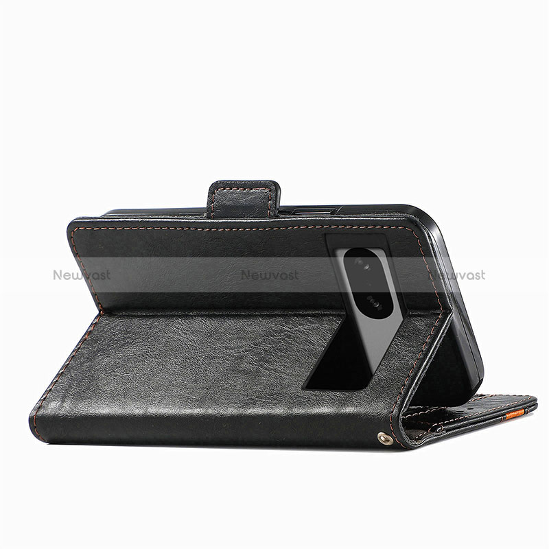 Leather Case Stands Flip Cover Holder S02D for Google Pixel 7 5G