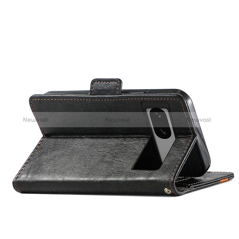 Leather Case Stands Flip Cover Holder S02D for Google Pixel 7a 5G