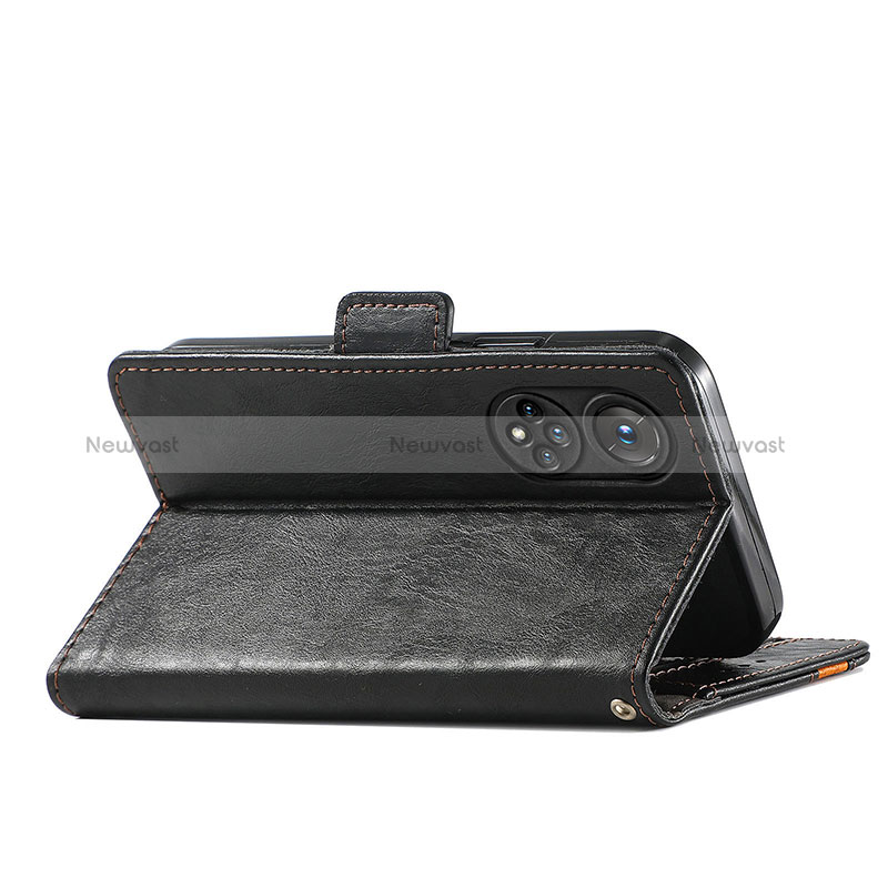 Leather Case Stands Flip Cover Holder S02D for Huawei Honor 50 5G