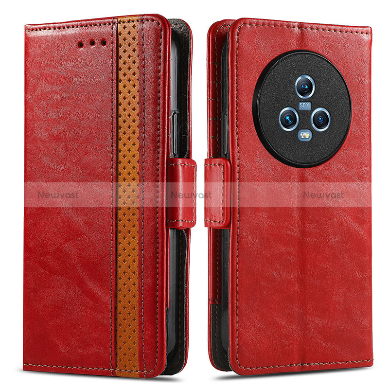 Leather Case Stands Flip Cover Holder S02D for Huawei Honor Magic5 5G Red