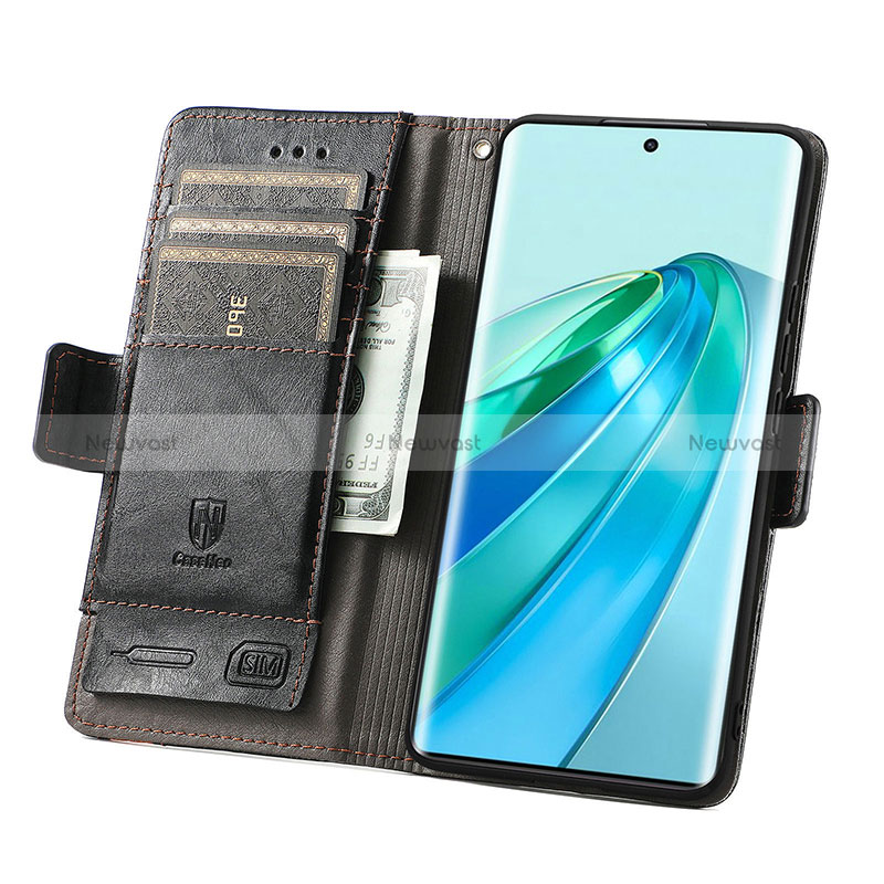 Leather Case Stands Flip Cover Holder S02D for Huawei Honor Magic5 Lite 5G