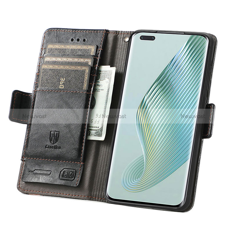 Leather Case Stands Flip Cover Holder S02D for Huawei Honor Magic5 Pro 5G