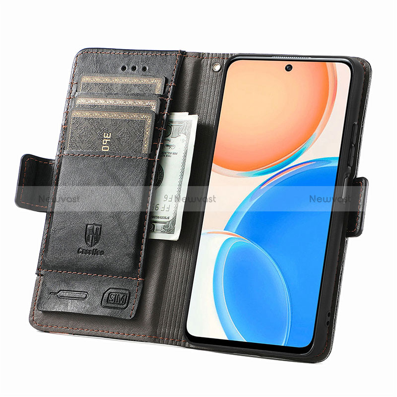 Leather Case Stands Flip Cover Holder S02D for Huawei Honor X8 4G