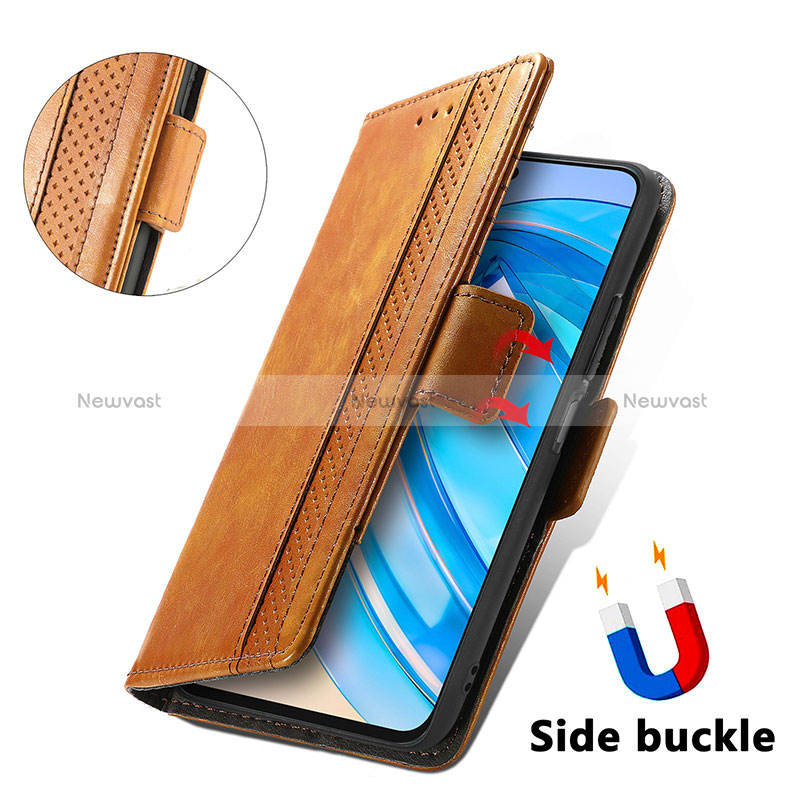 Leather Case Stands Flip Cover Holder S02D for Huawei Honor X8a 4G