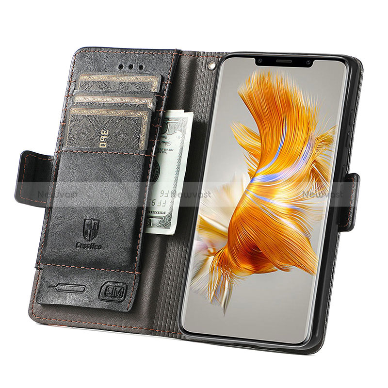 Leather Case Stands Flip Cover Holder S02D for Huawei Mate 50 Pro