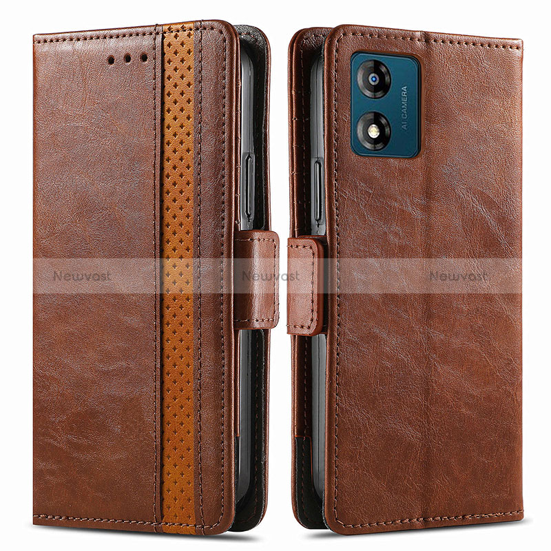 Leather Case Stands Flip Cover Holder S02D for Motorola Moto E13