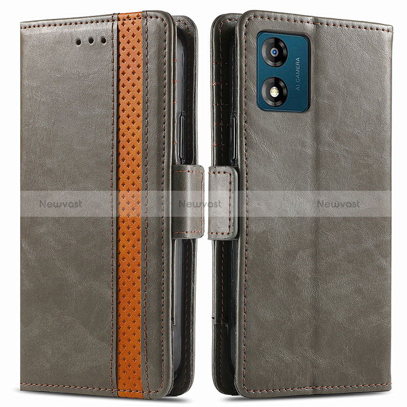 Leather Case Stands Flip Cover Holder S02D for Motorola Moto E13