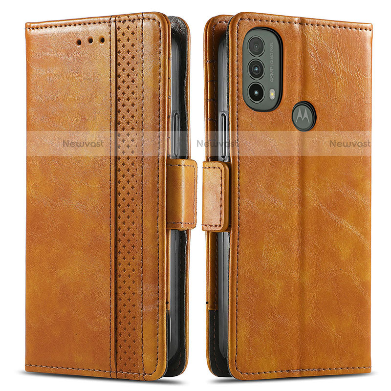 Leather Case Stands Flip Cover Holder S02D for Motorola Moto E20