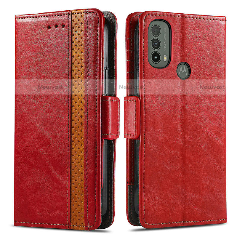 Leather Case Stands Flip Cover Holder S02D for Motorola Moto E20