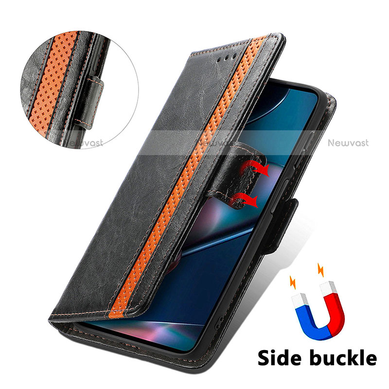 Leather Case Stands Flip Cover Holder S02D for Motorola Moto Edge 30 Pro 5G