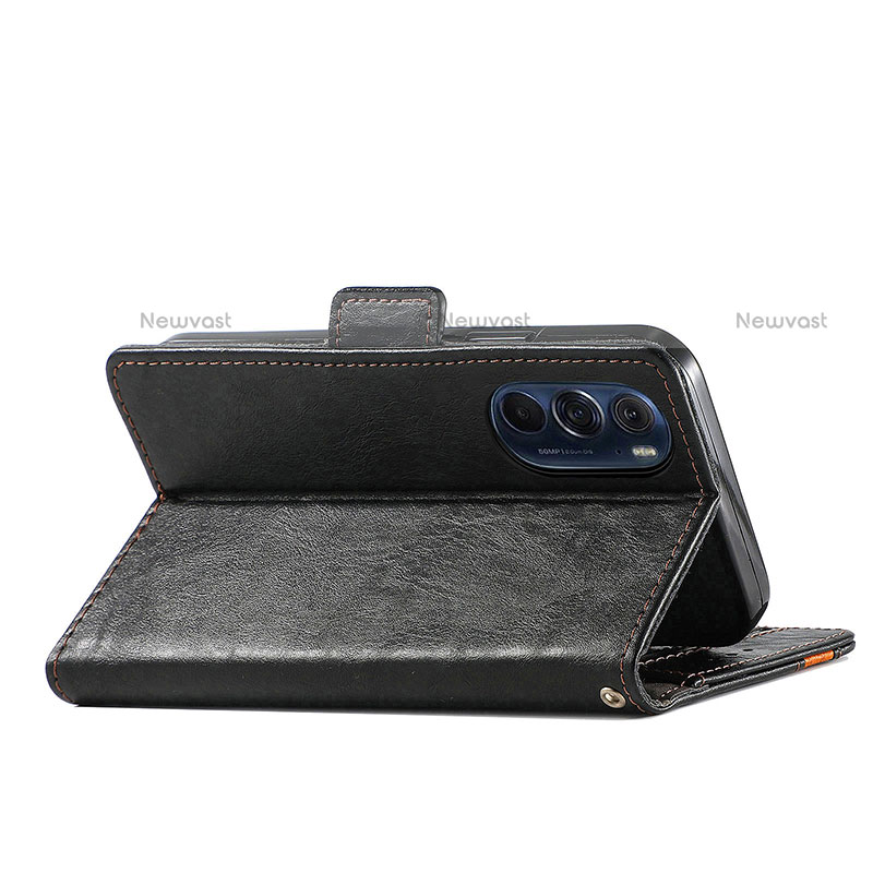 Leather Case Stands Flip Cover Holder S02D for Motorola Moto Edge 30 Pro 5G