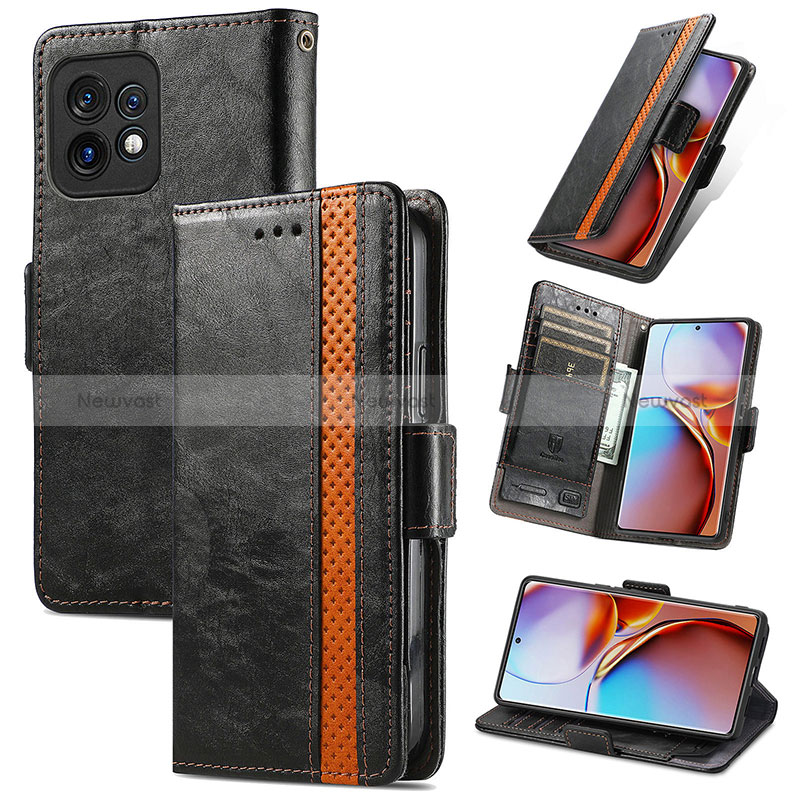 Leather Case Stands Flip Cover Holder S02D for Motorola Moto Edge 40 Pro 5G