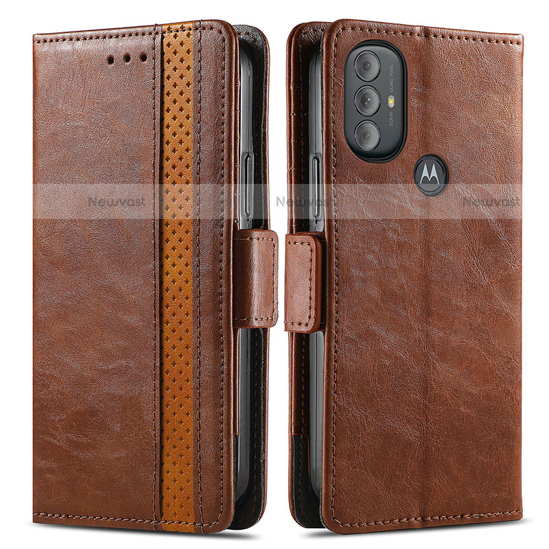 Leather Case Stands Flip Cover Holder S02D for Motorola Moto G Play (2023)