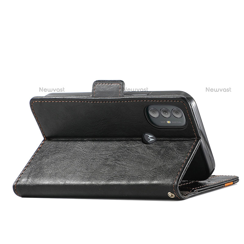 Leather Case Stands Flip Cover Holder S02D for Motorola Moto G Play (2023)