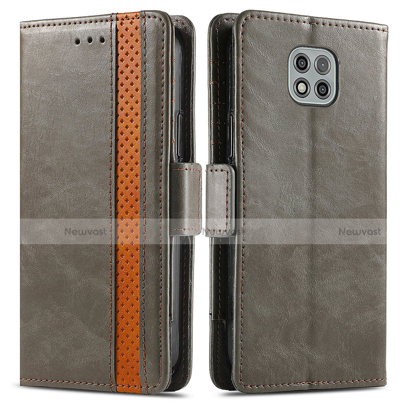 Leather Case Stands Flip Cover Holder S02D for Motorola Moto G Power (2021)