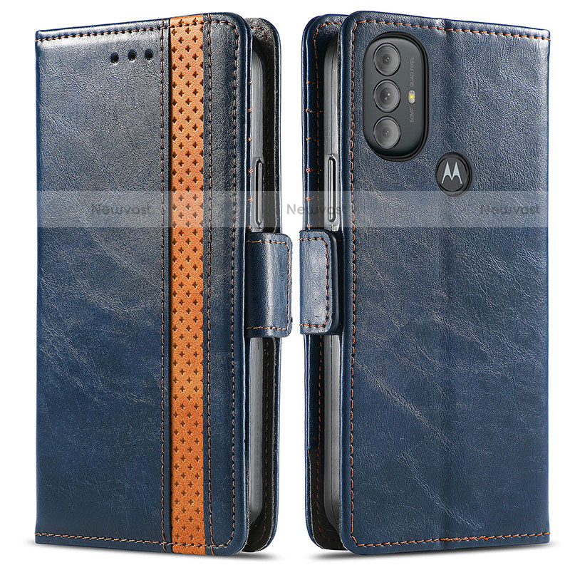 Leather Case Stands Flip Cover Holder S02D for Motorola Moto G Power (2022)