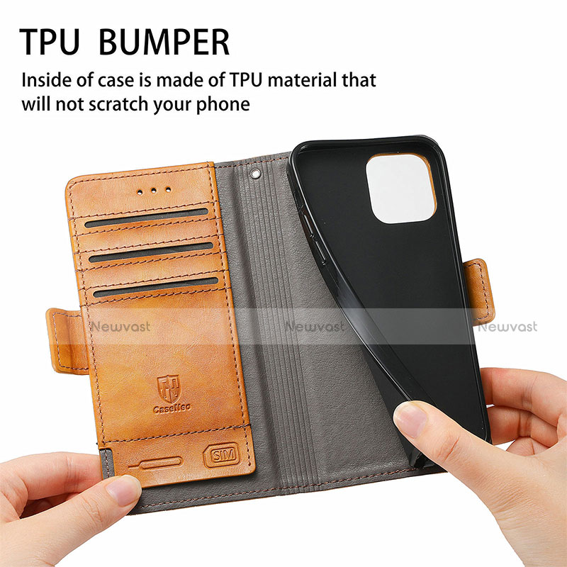 Leather Case Stands Flip Cover Holder S02D for Motorola Moto G Pure