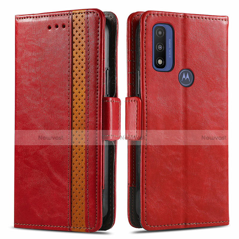 Leather Case Stands Flip Cover Holder S02D for Motorola Moto G Pure