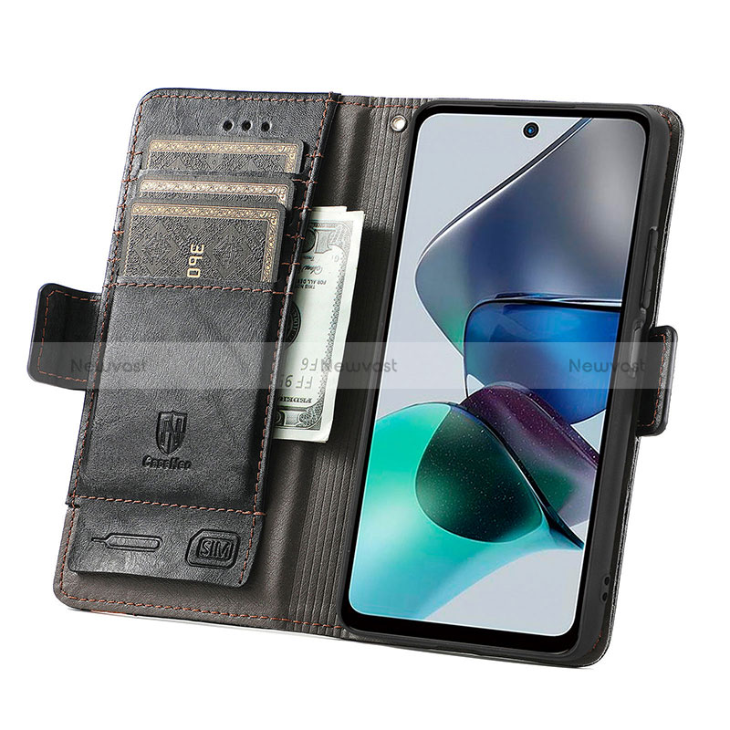 Leather Case Stands Flip Cover Holder S02D for Motorola Moto G13