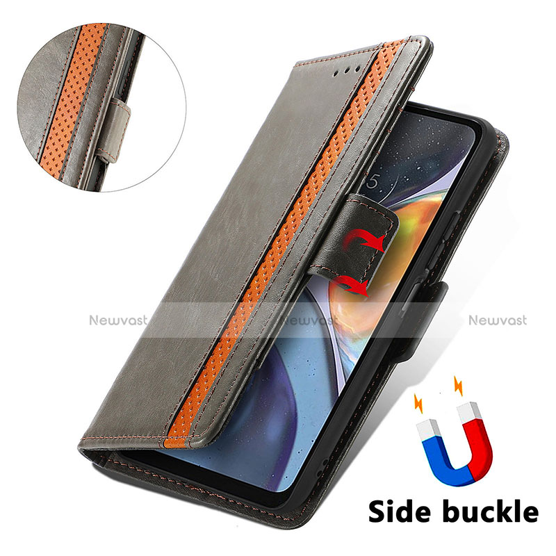 Leather Case Stands Flip Cover Holder S02D for Motorola Moto G22