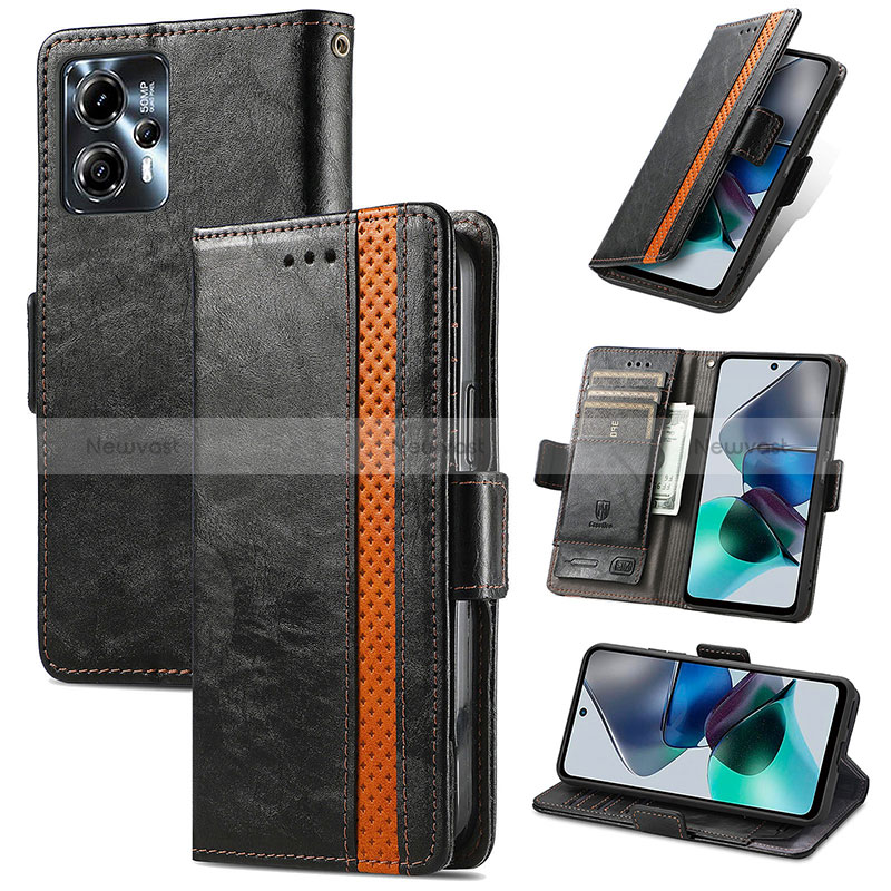 Leather Case Stands Flip Cover Holder S02D for Motorola Moto G23