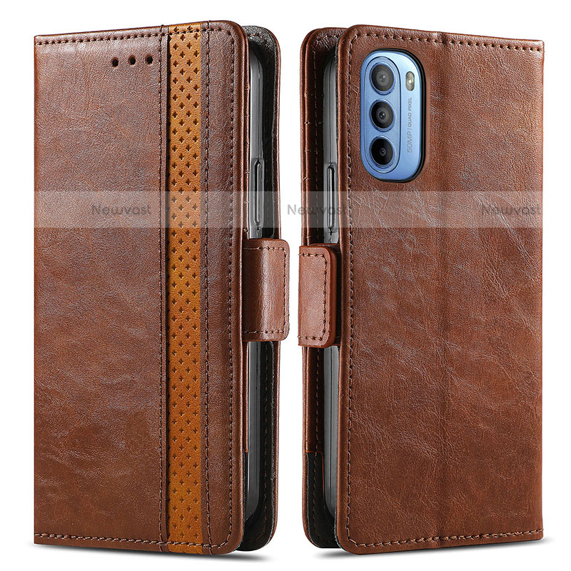 Leather Case Stands Flip Cover Holder S02D for Motorola Moto G31