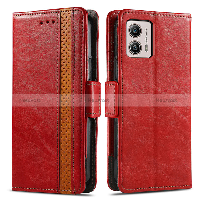 Leather Case Stands Flip Cover Holder S02D for Motorola Moto G53 5G