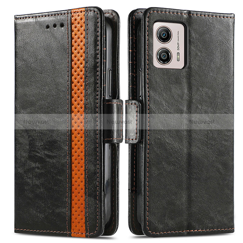 Leather Case Stands Flip Cover Holder S02D for Motorola Moto G53 5G