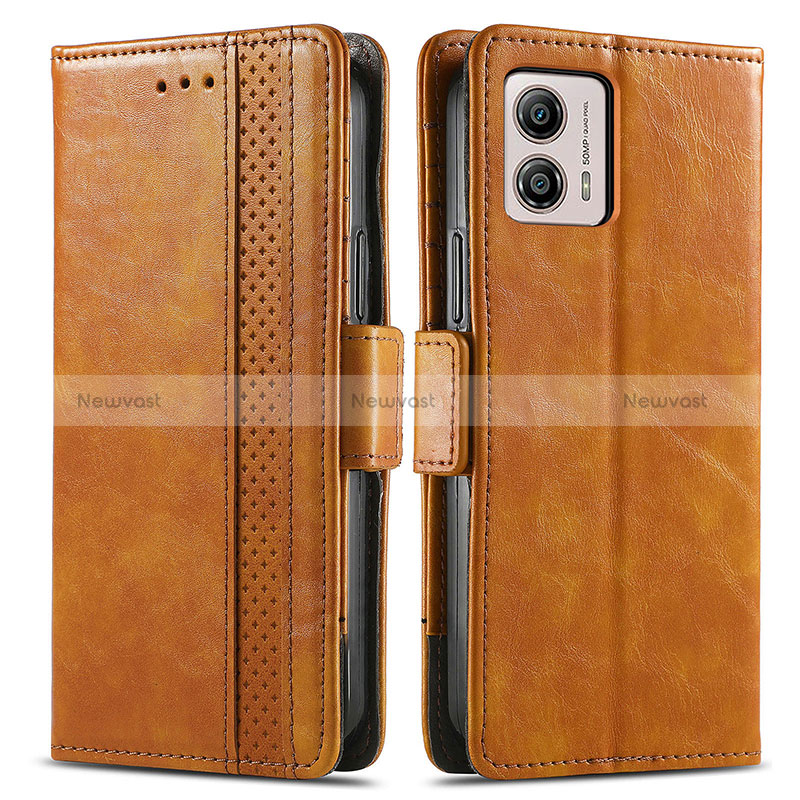 Leather Case Stands Flip Cover Holder S02D for Motorola Moto G53 5G