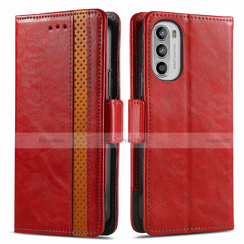 Leather Case Stands Flip Cover Holder S02D for Motorola Moto G71s 5G