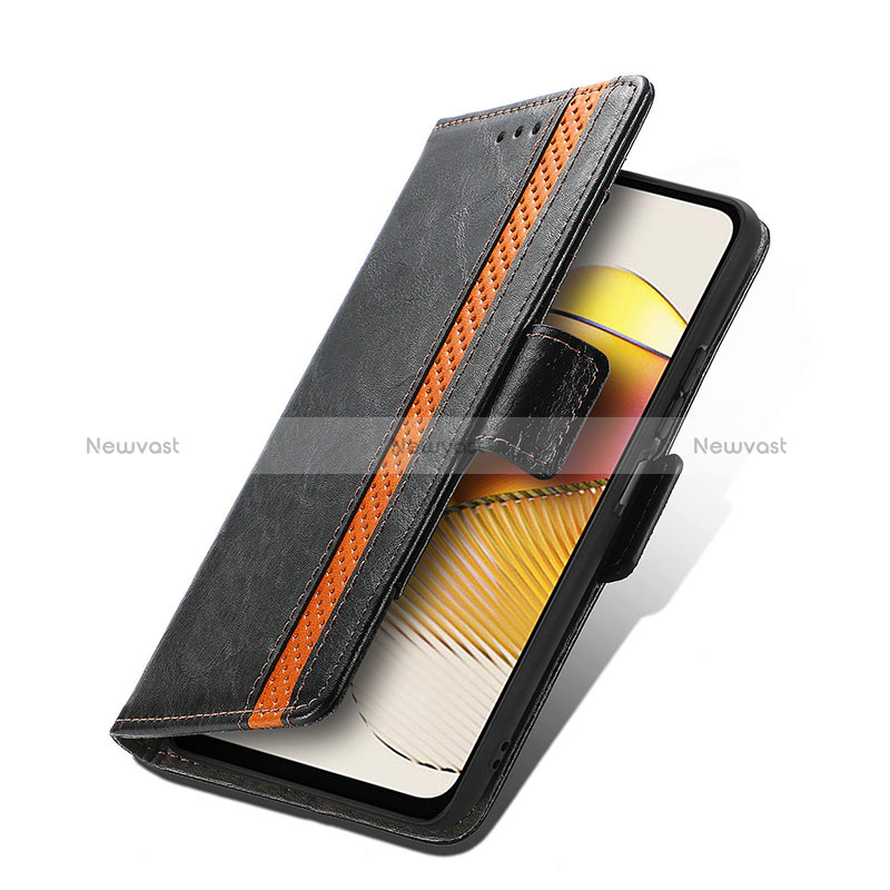 Leather Case Stands Flip Cover Holder S02D for Motorola Moto G73 5G