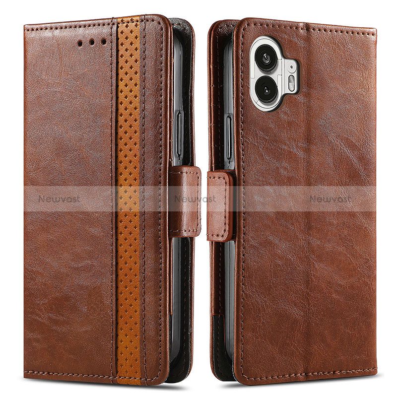 Leather Case Stands Flip Cover Holder S02D for Nothing Phone 2