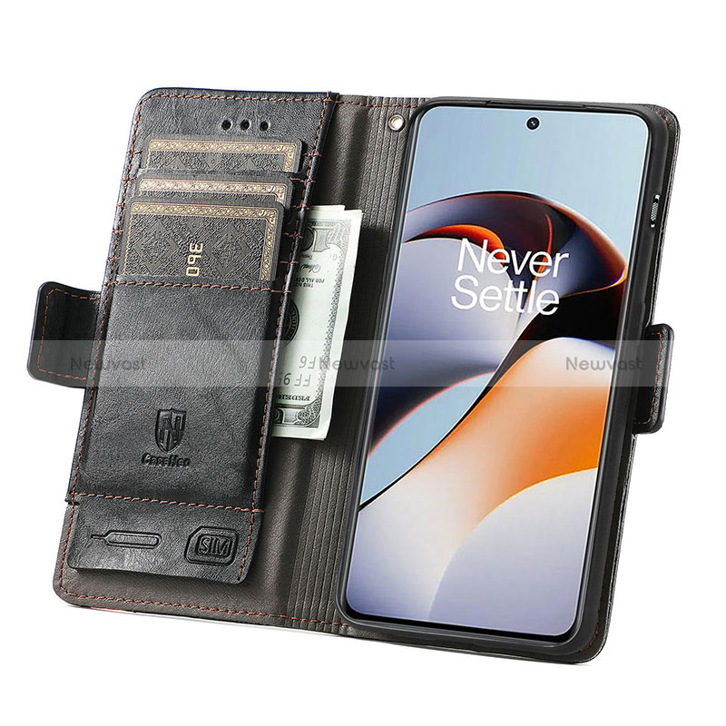 Leather Case Stands Flip Cover Holder S02D for OnePlus Ace 2 5G