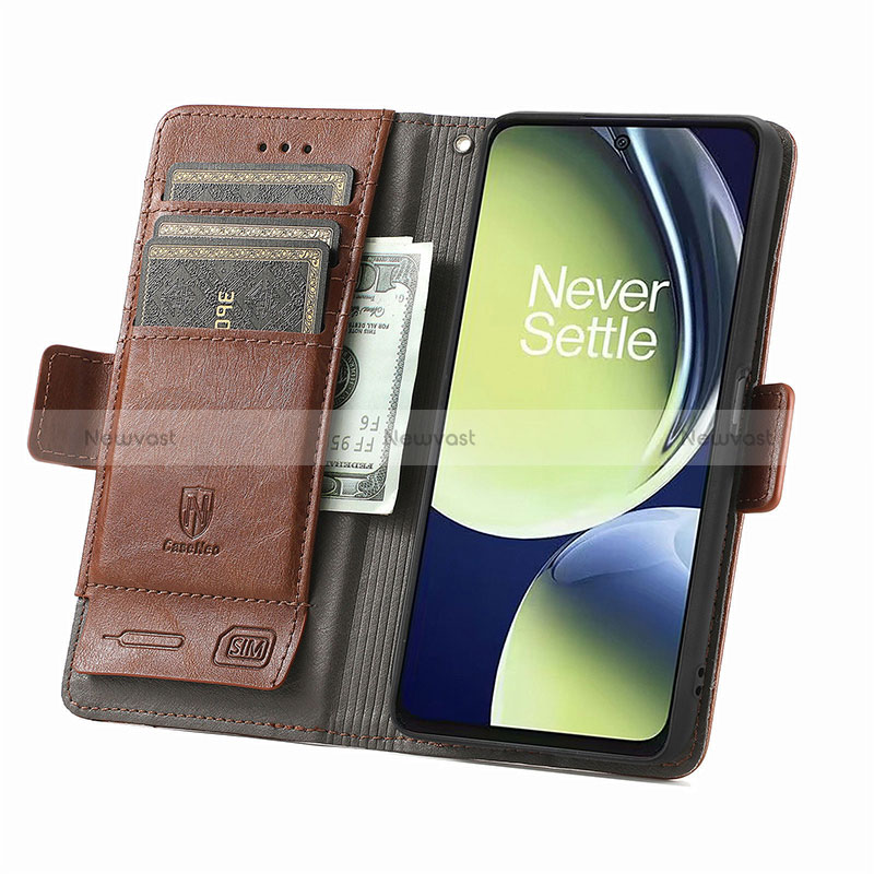 Leather Case Stands Flip Cover Holder S02D for OnePlus Nord CE 3 Lite 5G