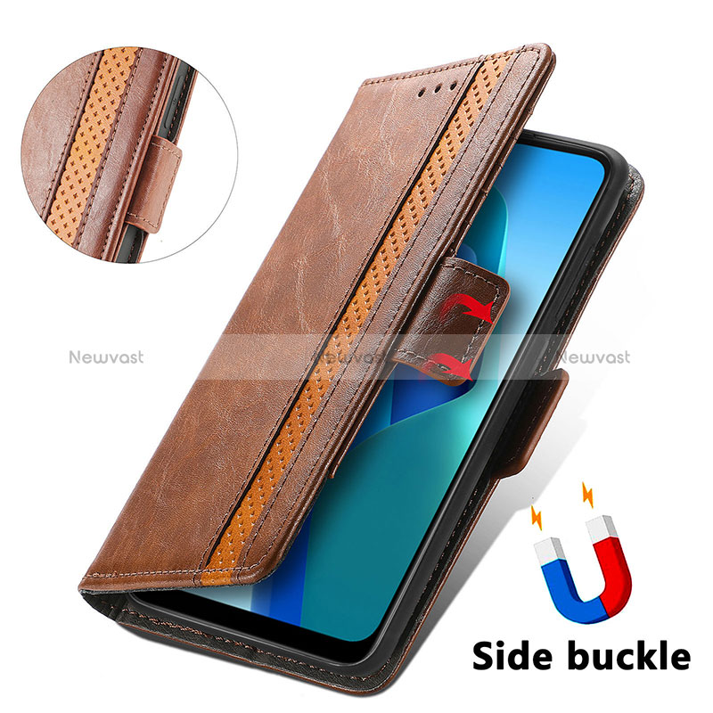 Leather Case Stands Flip Cover Holder S02D for Oppo A16e