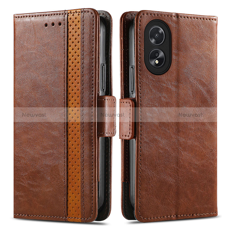 Leather Case Stands Flip Cover Holder S02D for Oppo A18