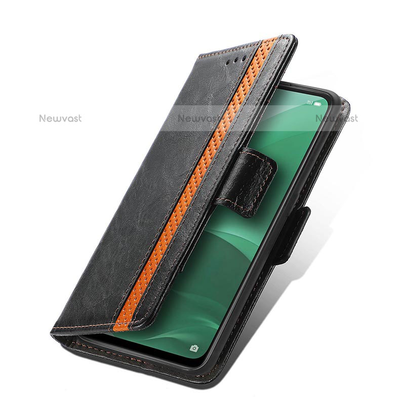 Leather Case Stands Flip Cover Holder S02D for Oppo A55S 5G