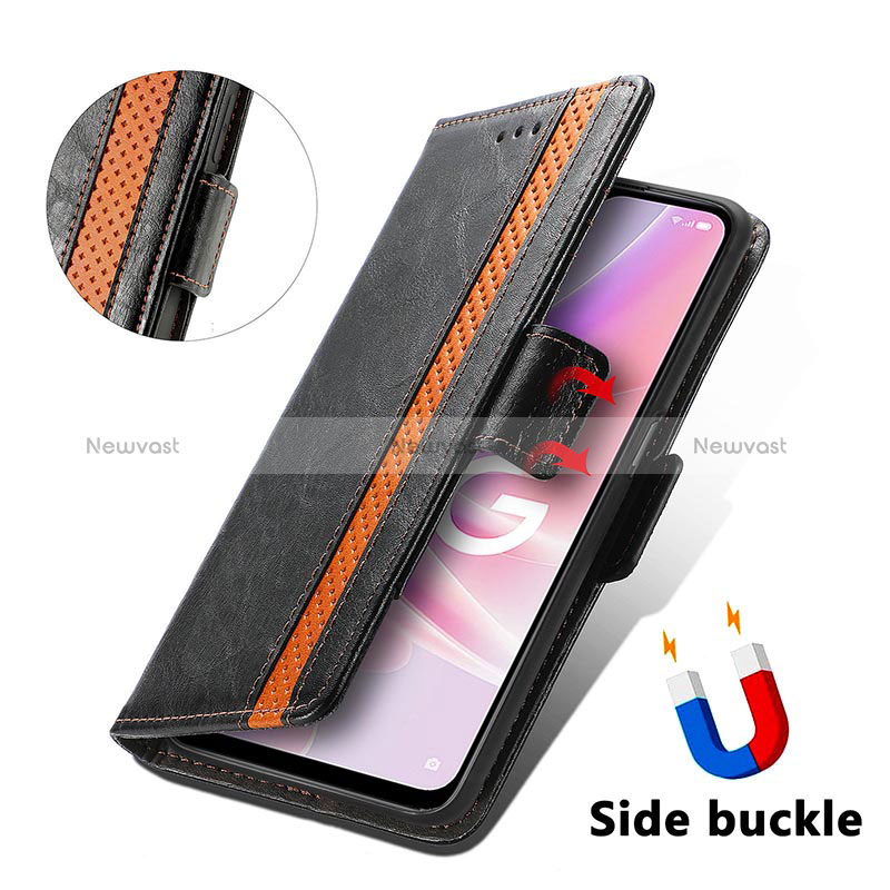 Leather Case Stands Flip Cover Holder S02D for Oppo A57 5G