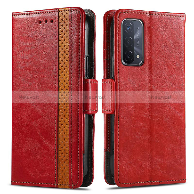Leather Case Stands Flip Cover Holder S02D for Oppo A74 5G