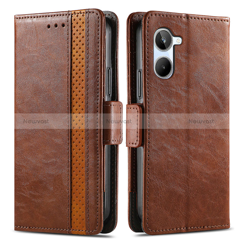 Leather Case Stands Flip Cover Holder S02D for Realme 10 Pro 5G