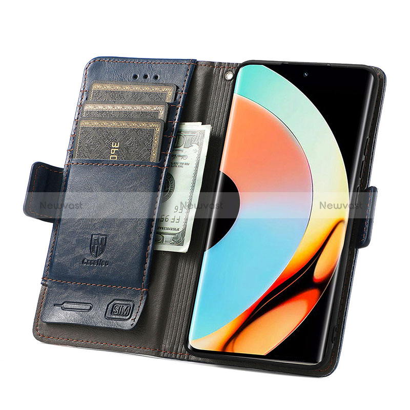 Leather Case Stands Flip Cover Holder S02D for Realme 10 Pro+ Plus 5G