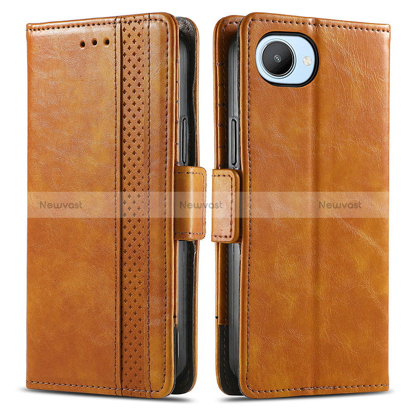 Leather Case Stands Flip Cover Holder S02D for Realme C30s